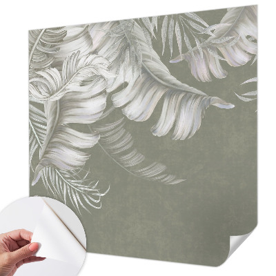 3D wall mural with a delicate leaves motif