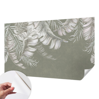 3D wall mural with a delicate leaves motif