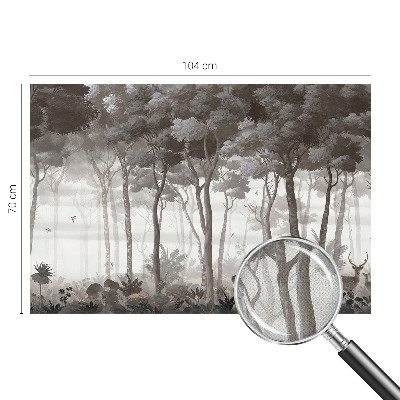 3D photo wallpaper mural with a forest scene called 