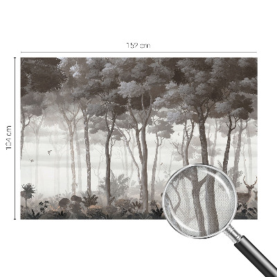 3D photo wallpaper mural with a forest scene called 