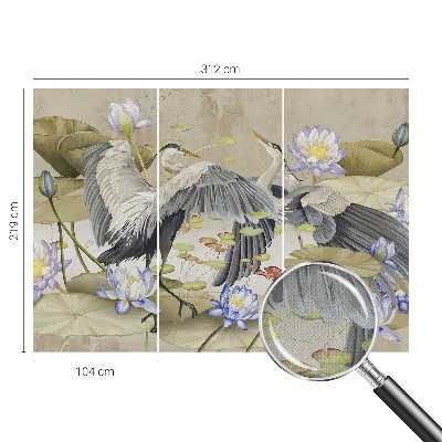 Baby room wall mural Birds and Lilies
