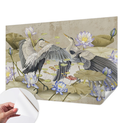 Baby room wall mural Birds and Lilies