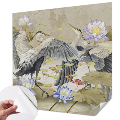 Baby room wall mural Birds and Lilies