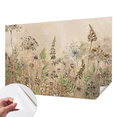 Peel and stick wallpaper mural Rustic flowers