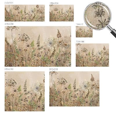 Peel and stick wallpaper mural Rustic flowers