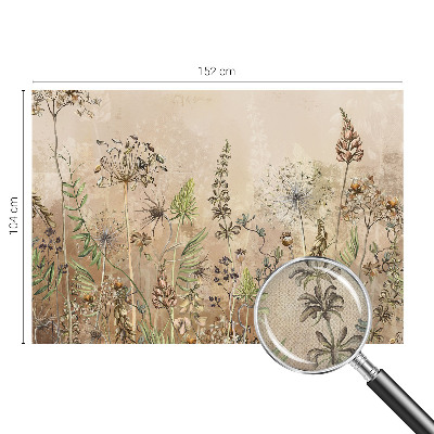 Peel and stick wallpaper mural with a rustic floral pattern