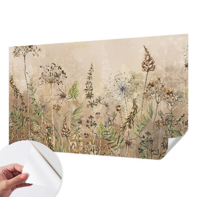Peel and stick wallpaper mural Rustic flowers