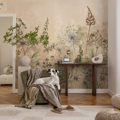 Peel and stick wallpaper mural Rustic flowers