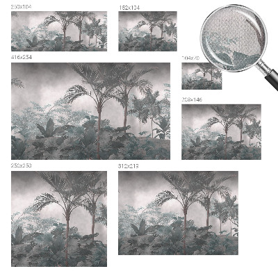 Self-adhesive wall mural with an exotic nature motif