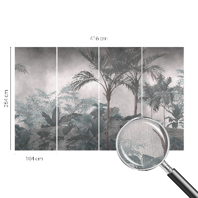 Self-adhesive wall mural with an exotic nature motif