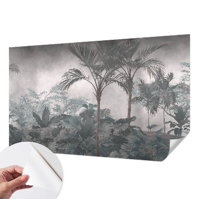 Self-adhesive wall mural with an exotic nature motif