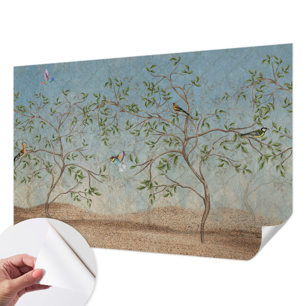 Self-adhesive photo wallpaper with a birds-in-the-trees design