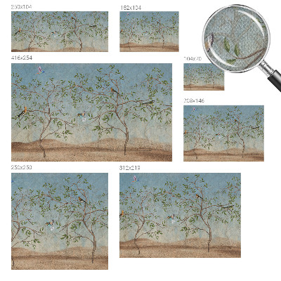 Self-adhesive photo wallpaper with a birds-in-the-trees design