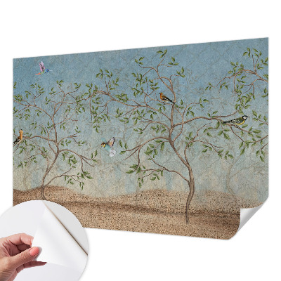 Self-adhesive photo wallpaper with a birds-in-the-trees design
