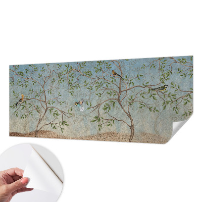 Self-adhesive photo wallpaper with a birds-in-the-trees design