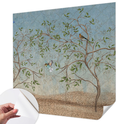 Self-adhesive photo wallpaper with a birds-in-the-trees design