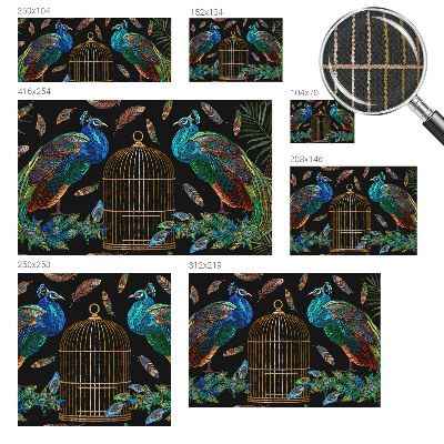 Peel and stick wallpaper mural with a peacock image