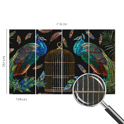 Peel and stick wallpaper mural with a peacock image
