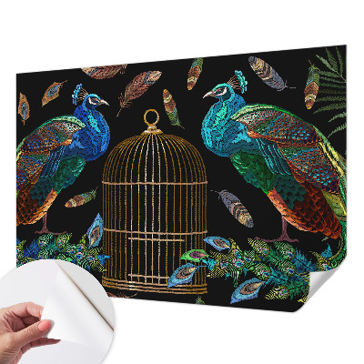 Peel and stick wallpaper mural Peacock image