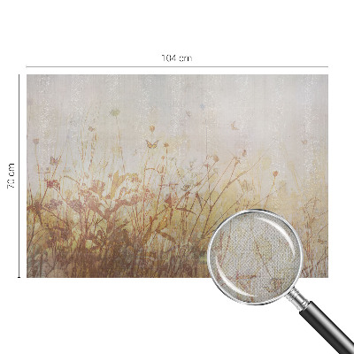 Self-adhesive wall mural with a meadow harmony motif