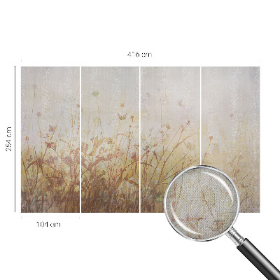 Self-adhesive wall mural with a meadow harmony motif