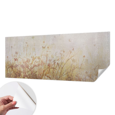 Self-adhesive wall mural with a meadow harmony motif