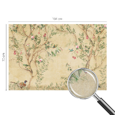Peel and stick wall mural for kids' room with floral accents