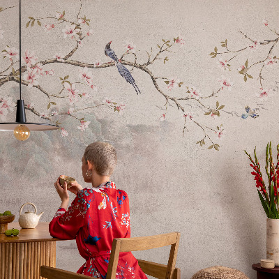 3D photo wallpaper mural featuring an oriental landscape