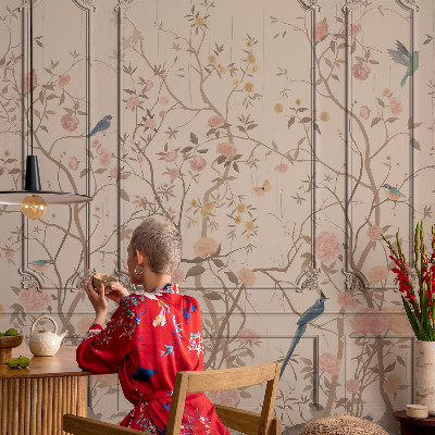 Nursery wall mural Birds and flowers