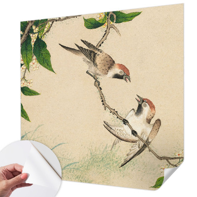 3D wall mural classic duo design