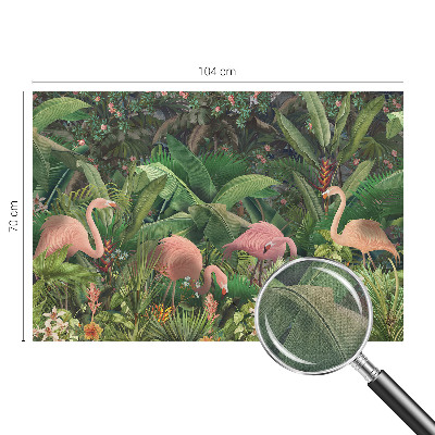 Peel and stick wall mural for bedroom with a pink flamingo design