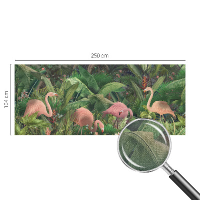 Peel and stick wall mural for bedroom with a pink flamingo design