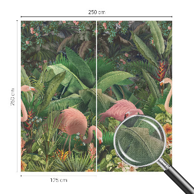 Peel and stick wall mural for bedroom with a pink flamingo design