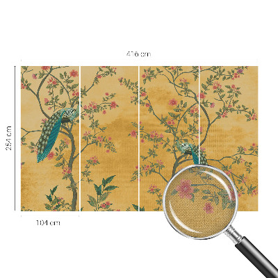 Peel and stick wall mural Peacock trees