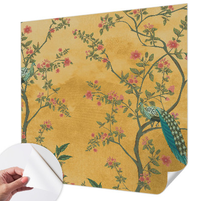 Peel and stick wall mural Peacock trees