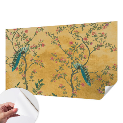 Peel and stick wall mural Peacock trees