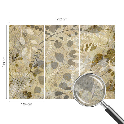 Peel and stick wallpaper mural Twig leaves