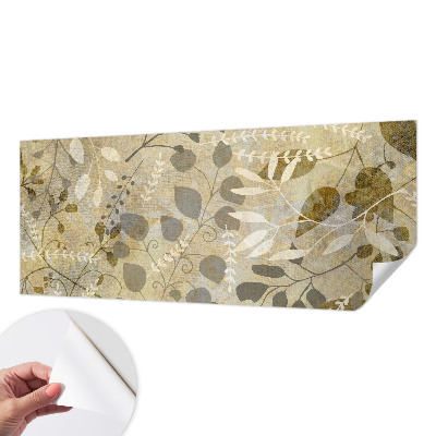 Peel and stick wallpaper mural with a twig and leaves pattern