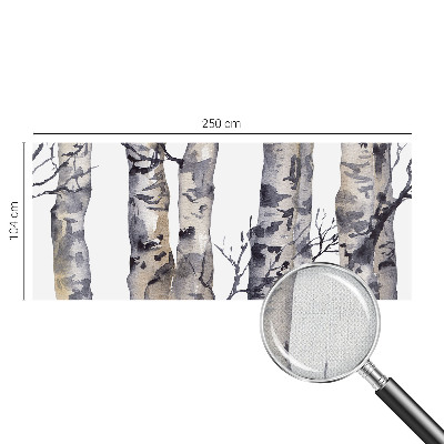 Self-adhesive wall mural featuring an aspen forest design