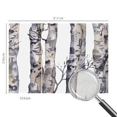 Self-adhesive wall mural featuring an aspen forest design