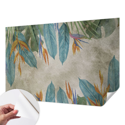 Self-adhesive photo wallpaper with a tropical flowers design