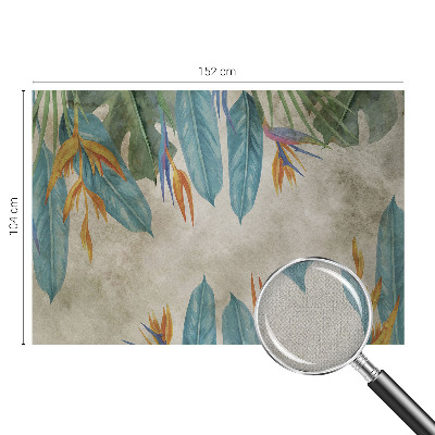 Self-adhesive photo wallpaper with a tropical flowers design