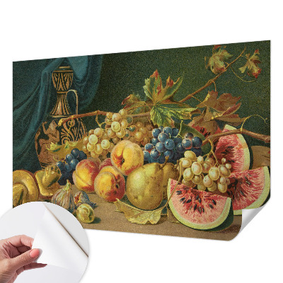 Removable wall mural with a fruity charm design