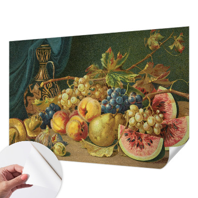 Removable wall mural with a fruity charm design
