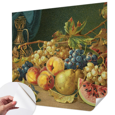 Removable wall mural with a fruity charm design