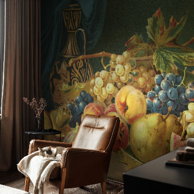 Removable wall mural with a fruity charm design