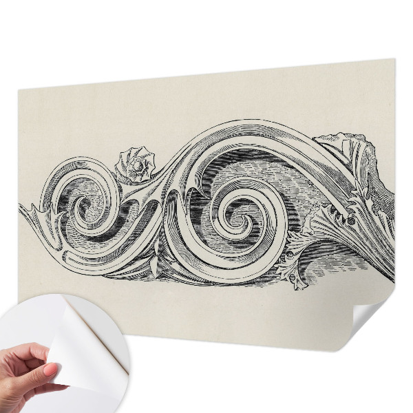 Stick-on wall mural with a plant motif