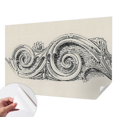 Stick-on wall mural with a plant motif
