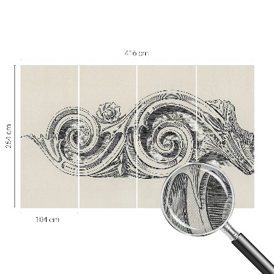 Stick-on wall mural with a plant motif