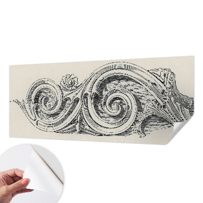 Stick-on wall mural with a plant motif